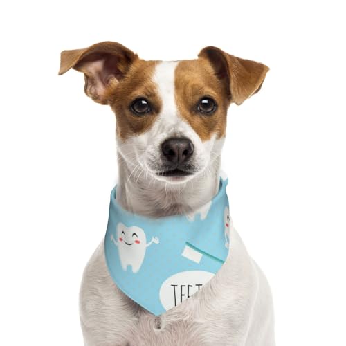 Niedlicher Zahnarzt Dental Hygienist Print Blau, Hundehalstücher, Baumwoll-Haustierschal, verstellbare Lätzchen für Haustiere,M Niedlicher Zahnarzt Dental Hygienist Print Blau, Hundehalstücher, Baumwoll-Haustierschal, verstellbare Lätzchen für Haustiere,M von InOmak