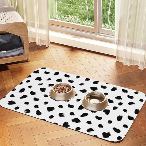 Painterly Dalmatian Animal Print,Waterproof Pet Feeding Mat,PU Leather Placemats for Cat Dog Water Bowl,Food Mats,40x60cm von InOmak