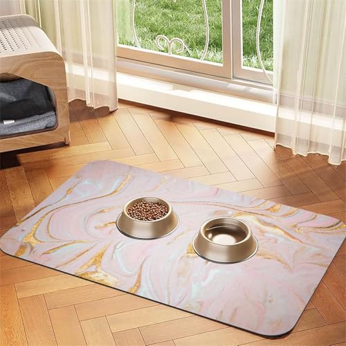 Pastell Marmorierung Fitted,Futtermatte für Haustiere, Tischsets aus PU-Leder für Katzen und Hunde,40x60cm Pastell Marmorierung Fitted,Futtermatte für Haustiere, Tischsets aus PU-Leder für Katzen und Hunde,40x60cm von InOmak