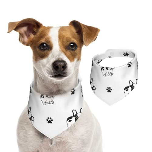 Pfote der Französischen Bulldogge, Hundehalstücher, Baumwoll-Haustierschal, verstellbare Lätzchen für Haustiere,L Pfote der Französischen Bulldogge, Hundehalstücher, Baumwoll-Haustierschal, verstellbare Lätzchen für Haustiere,L von InOmak