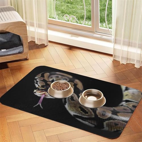 Python Snake,Waterproof Pet Feeding Mat,PU Leather Placemats for Cat Dog Water Bowl,Food Mats,30x45cm von InOmak