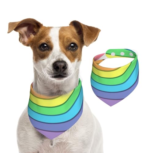 Regenbogen auf Weiß, Hundehalstücher, Baumwoll-Haustierschal, verstellbare Lätzchen für Haustiere,M Regenbogen auf Weiß, Hundehalstücher, Baumwoll-Haustierschal, verstellbare Lätzchen für Haustiere,M von InOmak