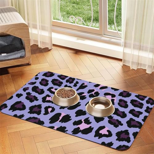 Rosa Lila Leopard,Futtermatte für Haustiere, Tischsets aus PU-Leder für Katzen und Hunde,30x45cm Rosa Lila Leopard,Futtermatte für Haustiere, Tischsets aus PU-Leder für Katzen und Hunde,30x45cm von InOmak