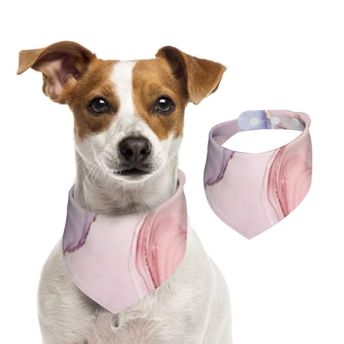 Rosa Marmor, Hundehalstücher, Baumwoll-Haustierschal, verstellbare Lätzchen für Haustiere,S Rosa Marmor, Hundehalstücher, Baumwoll-Haustierschal, verstellbare Lätzchen für Haustiere,S von InOmak