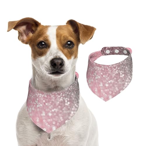 Roségold Pink Sparkle Luxus Trendy Glitter, Hundehalstücher, Baumwoll-Haustierschal, verstellbare Lätzchen für Haustiere,M Roségold Pink Sparkle Luxus Trendy Glitter, Hundehalstücher, Baumwoll-Haustierschal, verstellbare Lätzchen für Haustiere,M von InOmak