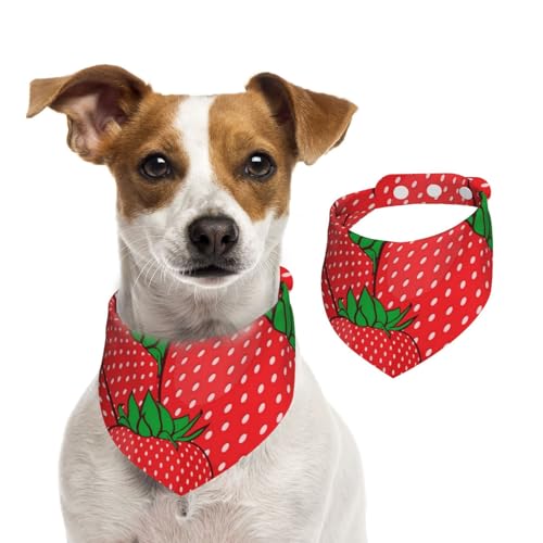 Rote Erdbeere, Hundehalstücher, Baumwoll-Haustierschal, verstellbare Lätzchen für Haustiere,L Rote Erdbeere, Hundehalstücher, Baumwoll-Haustierschal, verstellbare Lätzchen für Haustiere,L von InOmak