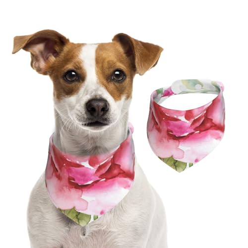 Schöne Blumen Rose Rosa Blume Floral, Hundehalstücher, Baumwoll-Haustierschal, verstellbare Lätzchen für Haustiere,S Schöne Blumen Rose Rosa Blume Floral, Hundehalstücher, Baumwoll-Haustierschal, verstellbare Lätzchen für Haustiere,S von InOmak