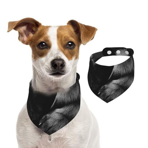 Schwarze Labrador-Welpenkunst, Hundehalstücher, Baumwoll-Haustierschal, verstellbare Lätzchen für Haustiere,S Schwarze Labrador-Welpenkunst, Hundehalstücher, Baumwoll-Haustierschal, verstellbare Lätzchen für Haustiere,S von InOmak