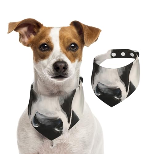 Schwarze und weiße Kuh, Hundehalstücher, Baumwoll-Haustierschal, verstellbare Lätzchen für Haustiere,L Schwarze und weiße Kuh, Hundehalstücher, Baumwoll-Haustierschal, verstellbare Lätzchen für Haustiere,L von InOmak