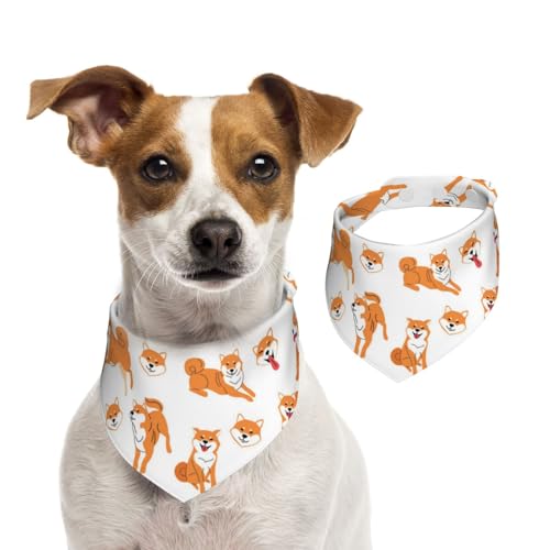 Shiba Inu Hundemuster, Hundehalstücher, Baumwoll-Haustierschal, verstellbare Lätzchen für Haustiere,M Shiba Inu Hundemuster, Hundehalstücher, Baumwoll-Haustierschal, verstellbare Lätzchen für Haustiere,M von InOmak