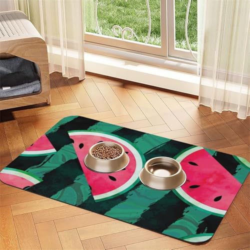 Summer Watermelon Cool,Waterproof Pet Feeding Mat,PU Leather Placemats for Cat Dog Water Bowl,Food Mats,40x60cm von InOmak