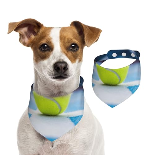Tennisball-Malerei, Hundehalstücher, Baumwoll-Haustierschal, verstellbare Lätzchen für Haustiere,M Tennisball-Malerei, Hundehalstücher, Baumwoll-Haustierschal, verstellbare Lätzchen für Haustiere,M von InOmak