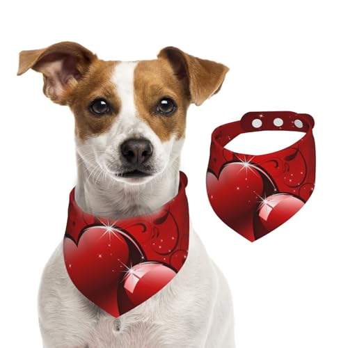 Valentinstag Glitzer Liebe Herzen gedruckt, Hundehalstücher, Baumwoll-Haustierschal, verstellbare Lätzchen für Haustiere,S Valentinstag Glitzer Liebe Herzen gedruckt, Hundehalstücher, Baumwoll-Haustierschal, verstellbare Lätzchen für Haustiere,S von InOmak