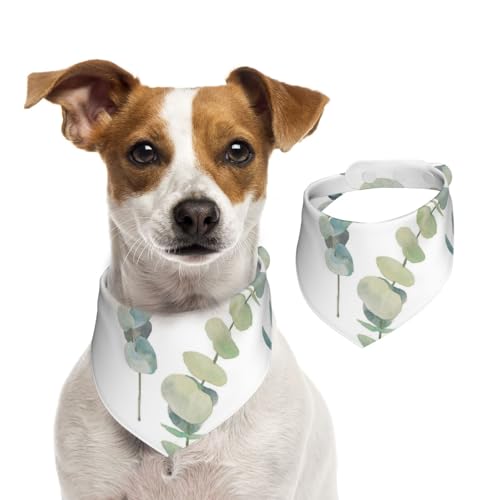 Weißer natürlicher grüner Zweig, Hundehalstücher, Baumwoll-Haustierschal, verstellbare Lätzchen für Haustiere,M Weißer natürlicher grüner Zweig, Hundehalstücher, Baumwoll-Haustierschal, verstellbare Lätzchen für Haustiere,M von InOmak