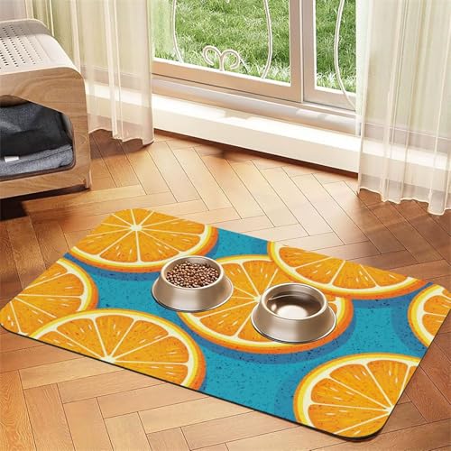 Zitrone (2)，Futtermatte für Haustiere, Tischsets aus PU-Leder für Katzen und Hunde,30x45cm von InOmak