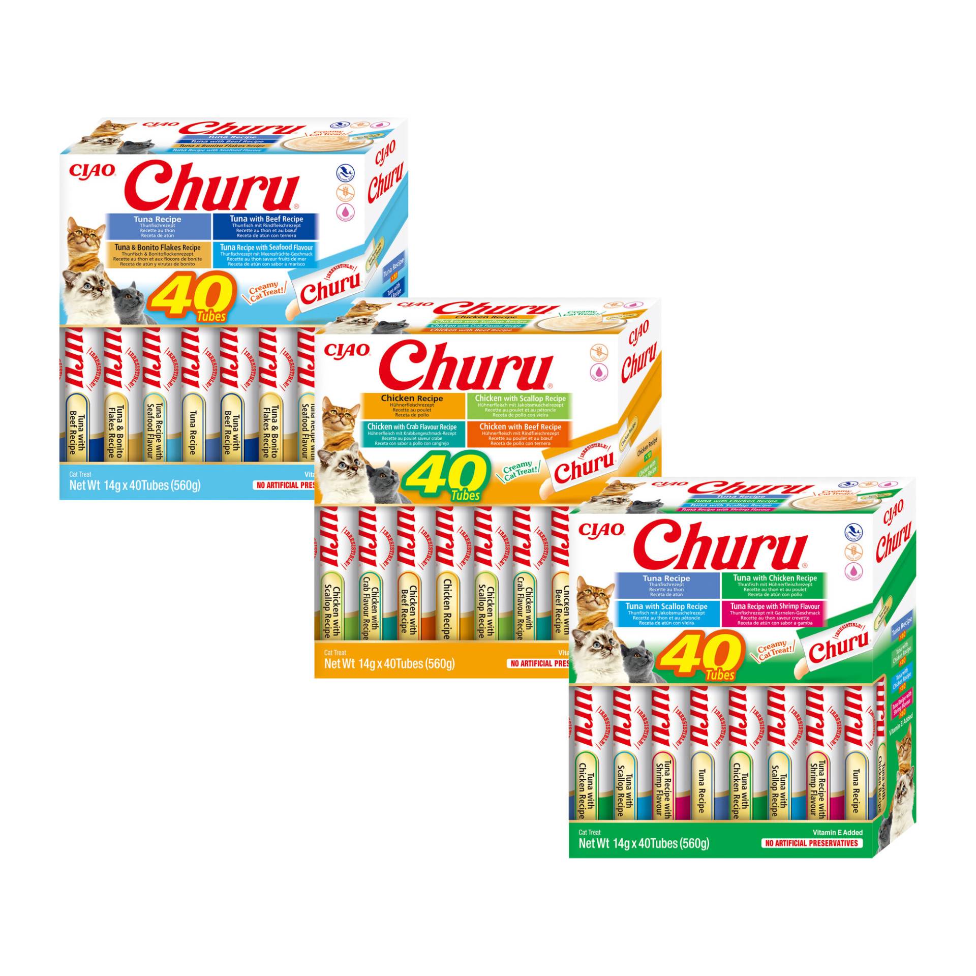 Inaba Churu Variety Box - Thunfisch & Meeresfrüchte-Variation - 40 Stück von Inaba