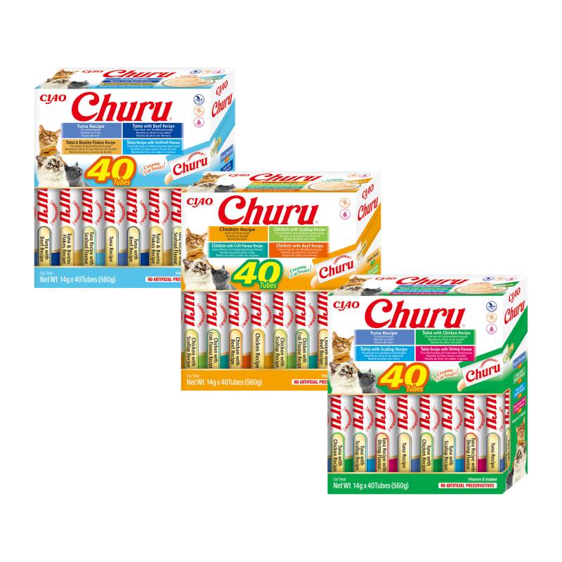 Inaba Churu Variety Box - Thunfisch & Meeresfrüchte-Variation - 40 Stück von Inaba
