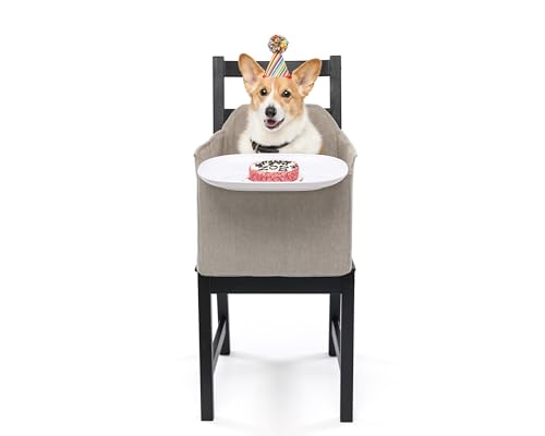 3-in-1 wandelbarer Haustierhochstuhl, Esserhöhung und Reiseautositz für Haustiere, Sand 3-in-1 wandelbarer Haustierhochstuhl, Esserhöhung und Reiseautositz für Haustiere, Sand von Include Your Pet