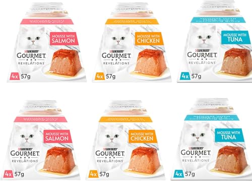Infinite Emblems Gourmet Revelations enthält Nassfutter für Katzen aus Mousse mit Lachs, Huhn und Thunfisch (6 x 4 57 g 24 Ärmel insgesamt) im Bundle mit Make Your Own von Infinite Emblems