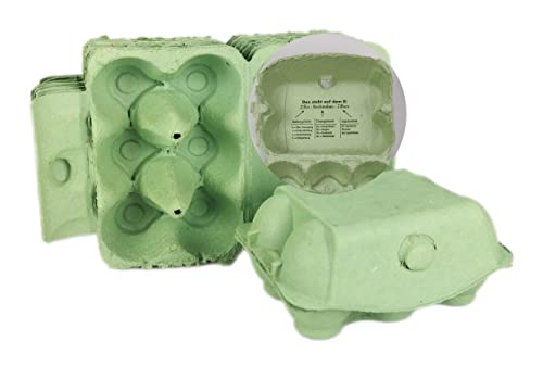 Ingbertson 10x Eierkartons grün für 6 Eier/Eierschachteln für Hühnereier ohne Aufdruck Eierpappen Eierhöcker Eierlagen Eierschachteln (10, für je 6 Eier, Grün) von Ingbertson