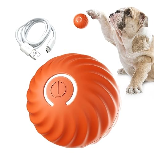 Injuv Aktiver Rollball für Hunde,2 Modi Selbstdrehender interaktiver Katzenball mit Langer Akkulaufzeit - Langlebiger rollender Ball, wiederaufladbares interaktives Katzenspielzeug für Katzen, Hunde von Injuv