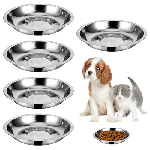 5 Stück Katzennapf Flach Hund Futternapf Ersatznapf Hunde und Katzennapf aus Edelstahl KatzennäPfe Flacher Haustiernapf Metall Futternapf und Trinknapf für Kleine Mittlere und GroßE Katzen Und Hunde 5 Stück Katzennapf Flach Hund Futternapf Ersatznapf Hunde und Katzennapf aus Edelstahl KatzennäPfe Flacher Haustiernapf Metall Futternapf und Trinknapf für Kleine Mittlere und GroßE Katzen Und Hunde von InnoHHustle
