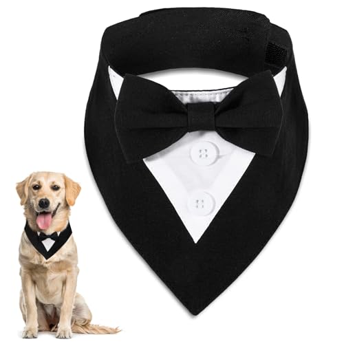 Formelles Hundehalstuch für Smoking, Hochzeit, verstellbar, mit Fliege, Halsband, Bandana, Geburtstagsparty, Outfit, formeller Hund, Hochzeit, Smokinganzug mit Fliege, Kostüm für kleine, mittelgroße Formelles Hundehalstuch für Smoking, Hochzeit, verstellbar, mit Fliege, Halsband, Bandana, Geburtstagsparty, Outfit, formeller Hund, Hochzeit, Smokinganzug mit Fliege, Kostüm für kleine, mittelgroße von InnoHHustle