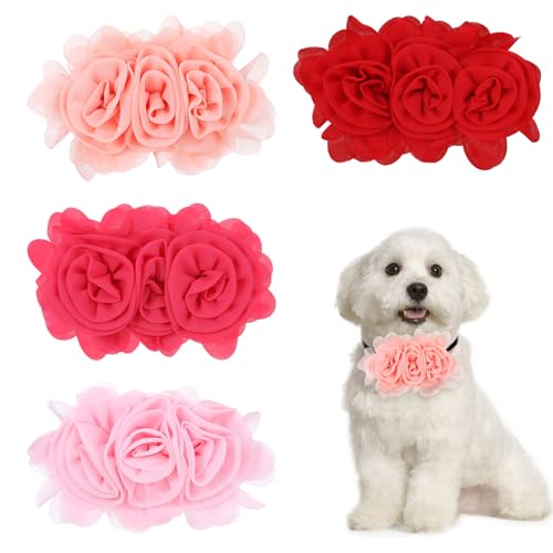 Hundehalsband, große Blumen, Schleife, Halsband, Schleifen, für Welpen, kleine, mittelgroße und große Katzen, Alpaka, Kaninchen, Haustierhalsband, Befestigung, Pflegezubehör, 4 Stück Hundehalsband, große Blumen, Schleife, Halsband, Schleifen, für Welpen, kleine, mittelgroße und große Katzen, Alpaka, Kaninchen, Haustierhalsband, Befestigung, Pflegezubehör, 4 Stück von InnoHHustle