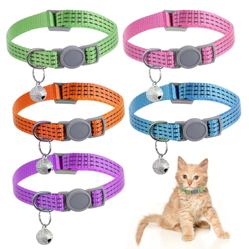 Katzenhalsbänder mit Glöckchen, reflektierend, 20,1–33 cm, verstellbar, für kleine Katzen, ideal für Mädchen, Katzen, männliche Katzen, Kätzchen, Welpen, Haustierbedarf, Zubehör, mehrfarbig, 5 Stück Katzenhalsbänder mit Glöckchen, reflektierend, 20,1–33 cm, verstellbar, für kleine Katzen, ideal für Mädchen, Katzen, männliche Katzen, Kätzchen, Welpen, Haustierbedarf, Zubehör, mehrfarbig, 5 Stück von InnoHHustle