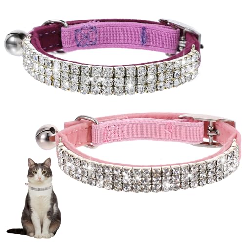 Rosa Strasssteine Welpenhalsbänder Strass Halsbänder Hund Klein Katze Einstellbar Soft Kitten Hundehalsband mit Strasssteinen besetzt, für Haustiere, Katzen, Hunde Rosa Strasssteine Welpenhalsbänder Strass Halsbänder Hund Klein Katze Einstellbar Soft Kitten Hundehalsband mit Strasssteinen besetzt, für Haustiere, Katzen, Hunde von InnoHHustle