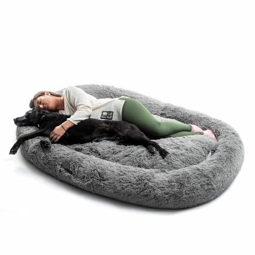 InnovaGoods Cloft Hundebett, großes Hundebett, Polyestergewebe, Antistress-Hundebett, maximale Entspannung und Ruhe, Hundebett mit abnehmbarem und waschbarem Bezug. Farbe Grau. von InnovaGoods