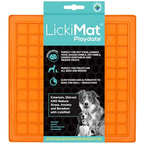 Innovative Lickimat Playdate Leckerlimatte, Orange, 1 Stück (1er Pack) von LICKIMAT