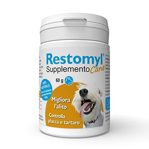 Innovet Restomyl Additiv zur Verbesserung des Atems, zur Kontrolle von Plaque und Zahnstein für Hunde, 60 g Flasche Innovet Restomyl Additiv zur Verbesserung des Atems, zur Kontrolle von Plaque und Zahnstein für Hunde, 60 g Flasche von Innovet