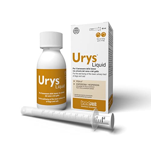 Innovet Urys® Liquid – für das Wohlbefinden der niedrigen Urinwege bei Hund und Katze, hält die Integrität der Blasenschleimhaut – 60 ml Flasche von Innovet