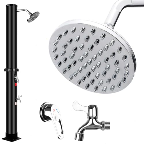 Inoamity Solardusche Garten - Automatische Aufheizung bis 60°C, Einfache Installation, Verstellbarer Wasserhahn & 360°-Duschkopf - Winterfest für Pool, Camping, Außendusche (35L) von Inoamity