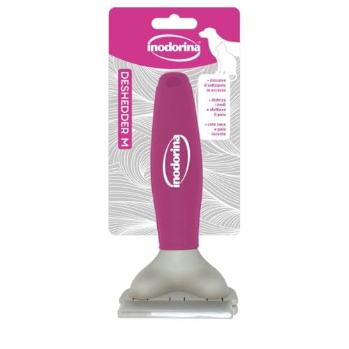 Inodorina Deshedder für kleine Hunde (Größe M) - Kamm für Unterwolle und überschüssiges Haar - Ideal zum Polieren und Entfernen von Knoten - Für kurzes, mittleres und langes Haar Inodorina Deshedder für kleine Hunde (Größe M) - Kamm für Unterwolle und überschüssiges Haar - Ideal zum Polieren und Entfernen von Knoten - Für kurzes, mittleres und langes Haar von Inodorina