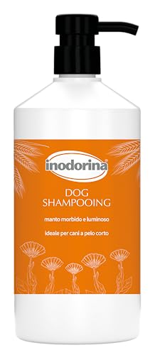 Inodorina, Shampoo für Hunde mit kurzem Haar, Macht das Fell weich, spendet Feuchtigkeit und Schützt die Haut, mit Calendula-Extrakt und Weizenproteinen, mit UV-Filter, Ohne Parabene, 1 Liter von Inodorina