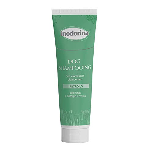 Inodorina, Shampoo für Hunde, Shampoo alle Felltypen, Desinfiziert und Reinigt das Fell, Verleiht Weichheit und Glanz, mit Chlorhexidin-Degluconat und Glycerin, mit UV-Filter, ohne Parabene, 250 ml von Inodorina