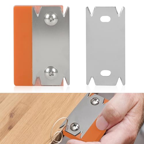 Inscrip Furnierkantenschneider, Kantenschneider für Holzbearbeitung, Tragbar Manueller Kantenanleimschneider mit 1x Ersatzklinge, rutschfest Handhobel für Holz PVC ABS Umleimer (Orange A#) von Inscrip