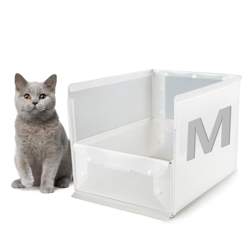 Inservation Katzentoilette, Katzentoilette, Katzentoilette für Privatsphäre, tragbar, leicht zu reinigen, einfach zu montieren, in verschiedenen Farben und Größen (Weiß, Medium) von Inservation