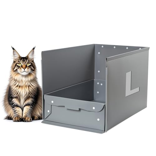 Inservation Katzentoilette, Katzentoilette, Katzentoilette für Privatsphäre, tragbar, leicht zu reinigen, einfach zu montieren, in verschiedenen Farben und Größen (grau, groß) von Inservation