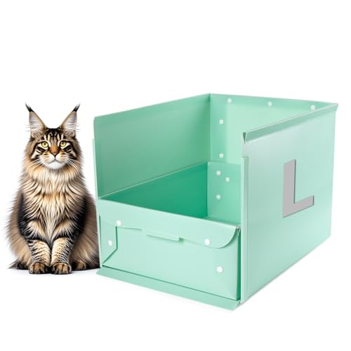 Inservation Katzentoilette, Katzentoilette, Katzentoilette für Privatsphäre, tragbar, leicht zu reinigen, einfach zu montieren, in verschiedenen Farben und Größen (grün, groß) von Inservation