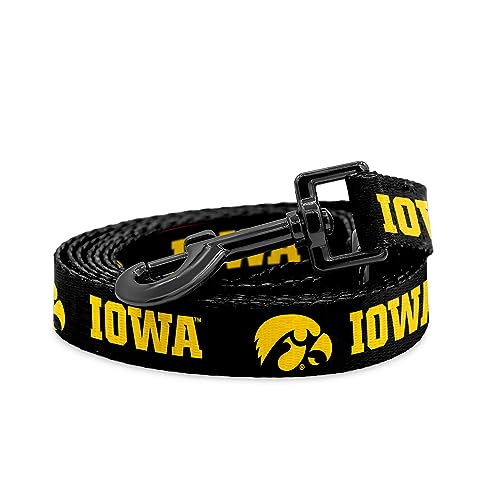 Iowa Hawkeyes Halsbänder und Leinen, offizielles Lizenzprodukt, verstellbar, passend für alle Haustiere (182 cm) von InstaPetTags