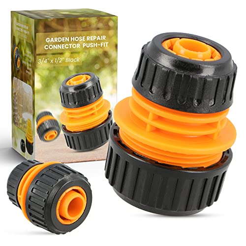 Instalguru Gartenschlauch Reparator 3/4'' x 1/2'' Schlauchkupplung Adapter Verbinder Fitting Wasserschlauch Verbindungsstück Schlauchverbinder Verbindung Zwei Schläuchen Verlängerung Gartenzubehör von Instalguru