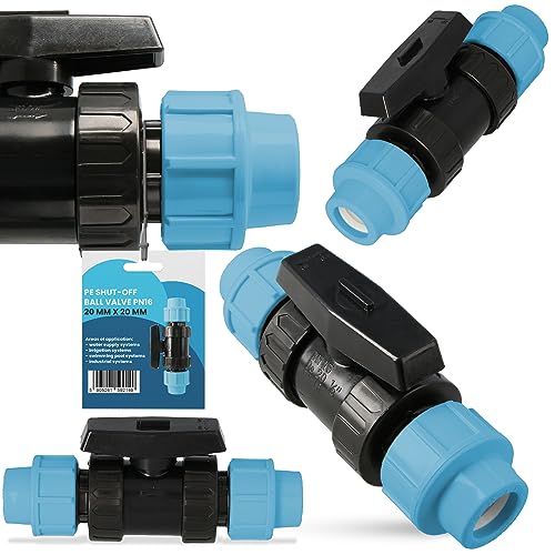 Instalguru PE-Rohr Absperrhahn Kugelhahn PN16 20x20 mm Wassersysteme Garden Bewässerung Pe-Absperrventil Wasserregelventil Bewässerungsrohr-Kupplung PE-Schläuchen Instalguru PE-Rohr Absperrhahn Kugelhahn PN16 20x20 mm Wassersysteme Garden Bewässerung Pe-Absperrventil Wasserregelventil Bewässerungsrohr-Kupplung PE-Schläuchen von Instalguru