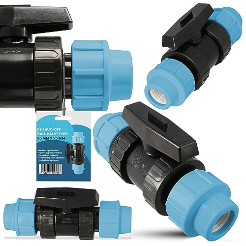 Instalguru PE-Rohr Absperrhahn Kugelhahn PN16 25x25 mm Wassersysteme Garden Bewässerung Pe-Absperrventil Wasserregelventil Bewässerungsrohr-Kupplung PE-Schläuchen Instalguru PE-Rohr Absperrhahn Kugelhahn PN16 25x25 mm Wassersysteme Garden Bewässerung Pe-Absperrventil Wasserregelventil Bewässerungsrohr-Kupplung PE-Schläuchen von Instalguru