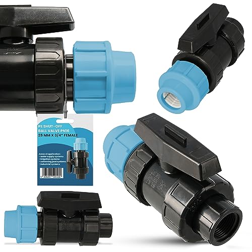 Instalguru PE-Rohr Absperrhahn Kugelhahn PN16 25x3/4 IG Wassersysteme Garden Bewässerung Pe-Absperrventil Wasserregelventil Bewässerungsrohr-Kupplung PE-Schläuchen von Instalguru