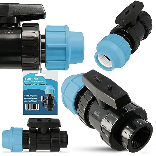 Instalguru PE-Rohr Absperrhahn Kugelhahn PN16 50x1 1/2 IG Wassersysteme Garden Bewässerung Pe-Absperrventil Wasserregelventil Bewässerungsrohr-Kupplung PE-Schläuchen Instalguru PE-Rohr Absperrhahn Kugelhahn PN16 50x1 1/2 IG Wassersysteme Garden Bewässerung Pe-Absperrventil Wasserregelventil Bewässerungsrohr-Kupplung PE-Schläuchen von Instalguru