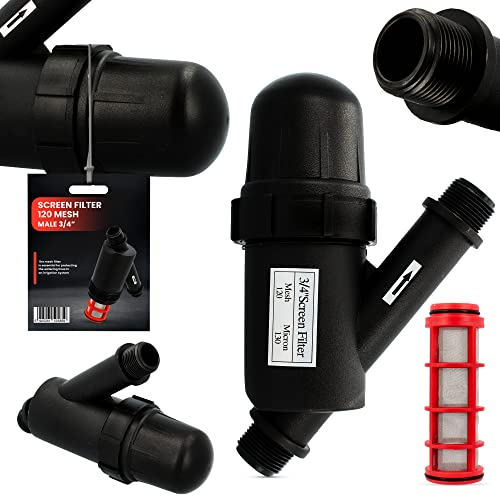 Maschenfilter Bewässerungsfilter 120 MESH 3/4" AG Wasserfilter Siebfilter Tropfbewässerung Garten Sprinklersystem Wasserpumpenfilter Hydrophorfilter Verhindert Verunreinigungen Verlängert Lebensdauer von Instalguru