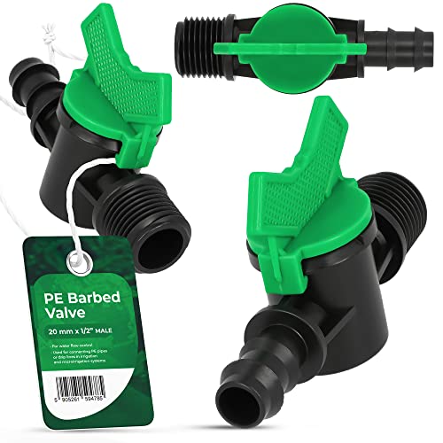 PE Absperrhahn Kugelhahn PE-Rohr 20x1/2'' AG Gartenbewässerung Tropfleitung Bewässerungssystem Anschlussstück Schlauchverbindung Garten Mikrobewässerung Wasser Perlschlauch Schläuche Verbinder PE Absperrhahn Kugelhahn PE-Rohr 20x1/2'' AG Gartenbewässerung Tropfleitung Bewässerungssystem Anschlussstück Schlauchverbindung Garten Mikrobewässerung Wasser Perlschlauch Schläuche Verbinder von Instalguru